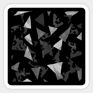 Black and White Textured Triangles Sticker